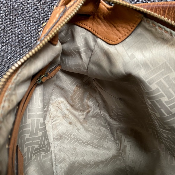 Cole Haan Rusty Brown Orange Leather Hobo Shoulder Bag with Dust Bag - Picture 3 of 16